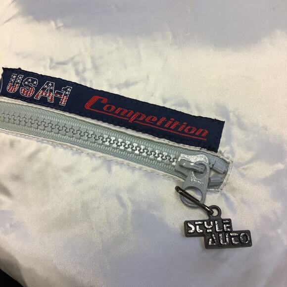 Vtg 1984 USA-1 Style Auto LA Olympics Satin Bomber Jacket Mens Zip Up Coat Sz M - Picture 6 of 8